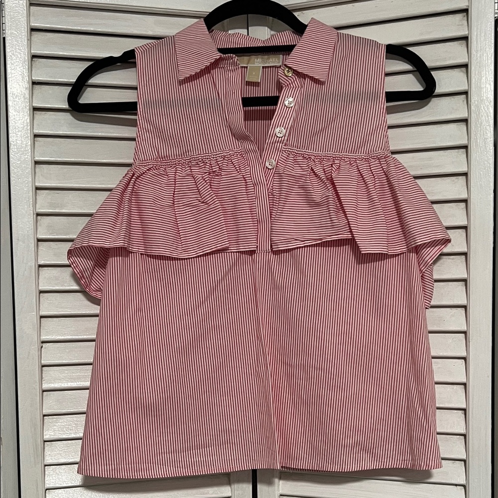 Michael Kors Pink Striped Blouse